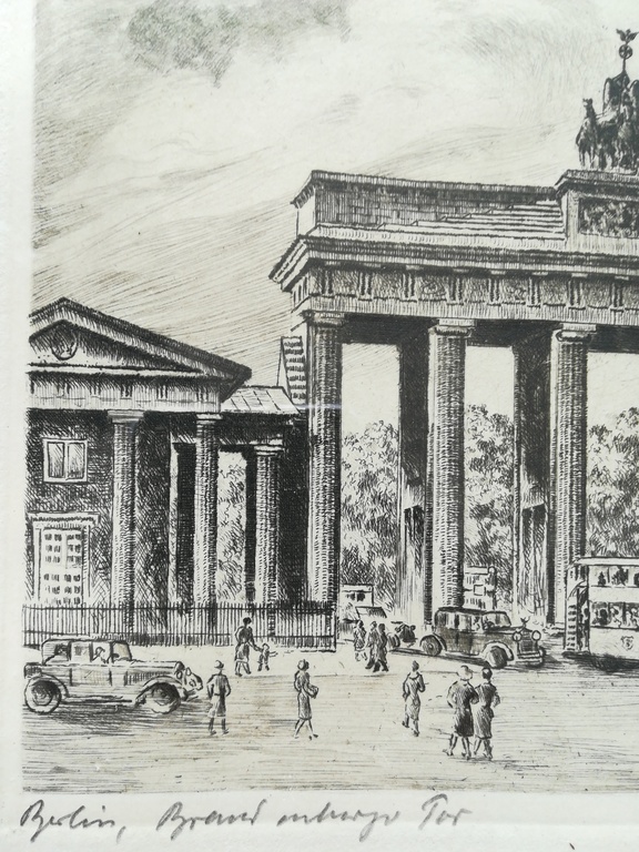 Onbekende kunstenaar, handgesigneerd ro. Ets, Berlin, Brandenburger Tor kopen? Bied vanaf 1!