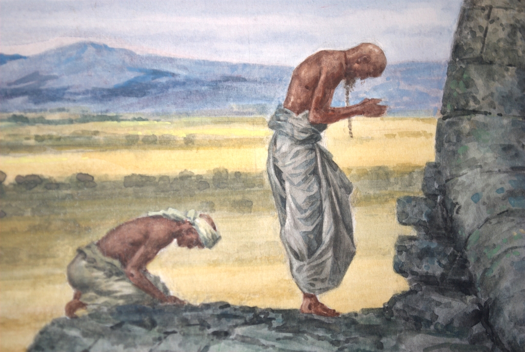 Boeddhabeeld - grote gesigneerde gouache uit 1977  kopen? Bied vanaf 99!