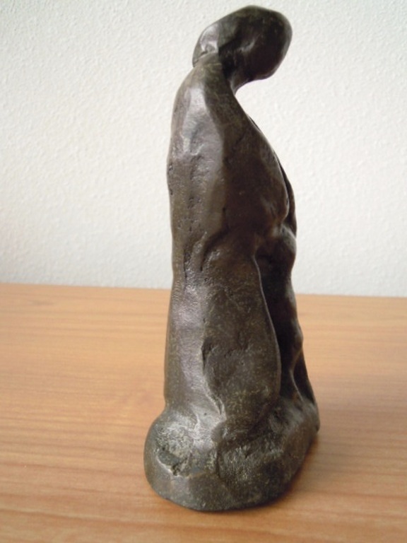 Zwaar massief bronzen beeld MOEDER MET KIND 16 cm hoog. kopen? Bied vanaf 35!