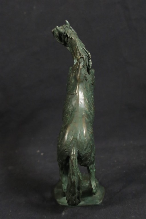 Onbekend gesigneerd: Gepatineerd brons, Steigerend paard kopen? Bied vanaf 1!