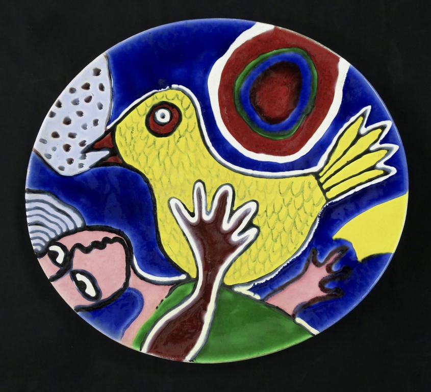 Corneille: Keramiek sierbord, Zonder titel (Groot) kopen? Bied vanaf 750!