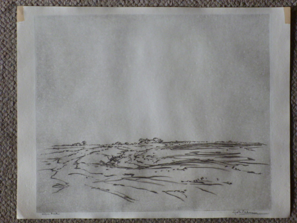 Johann Faber - ets - Achter de dijk verkocht voor € 70!