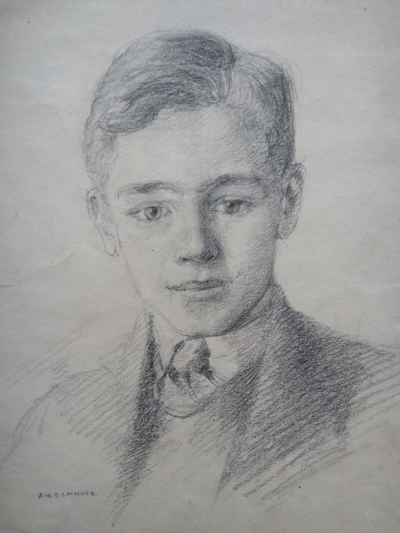 Albert BJ Mulder, tekening, jongensportret I kopen? Bied vanaf 35!