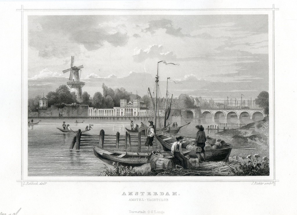 Amsterdam 1858 "De Amstel - Amsterdam Yachtclub" - Een prachtige gravure in een zeer goede staat ! kopen? Bied vanaf 30!