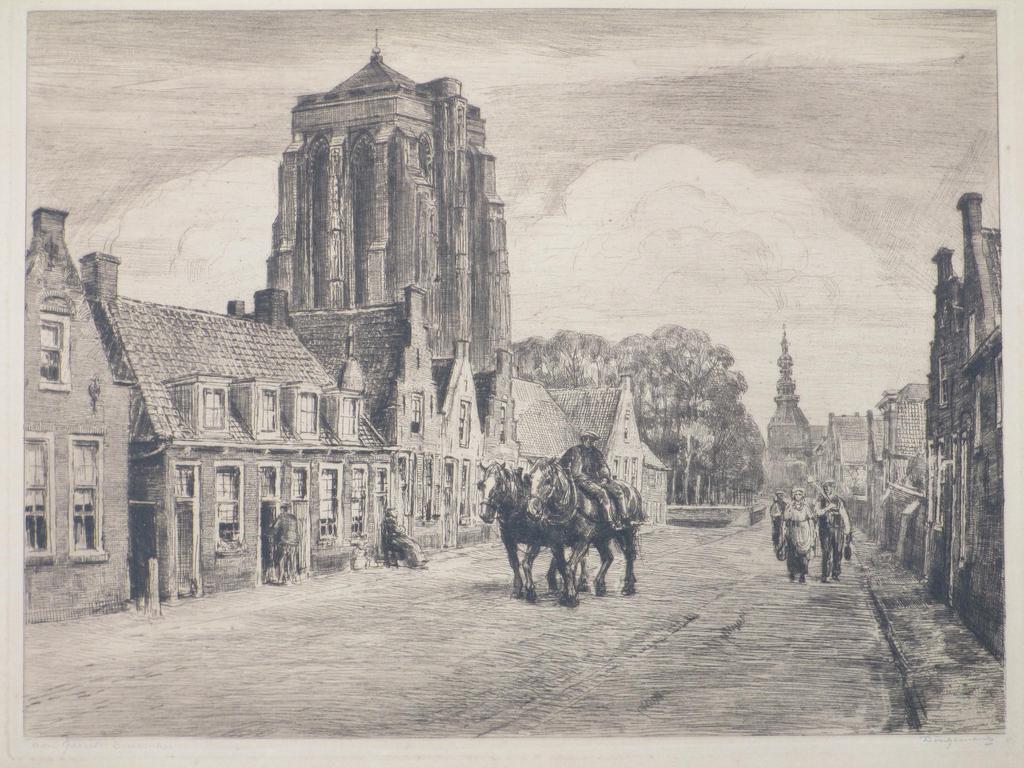 Waalko Jans Dingemans, Gezicht op Zierikzee, Ets verkocht voor € 50!