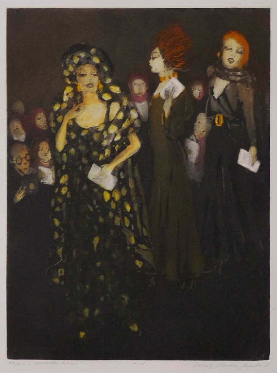 Willy Belinfante,Kleurenlitho, Modeshow, Gesigneerd. verkocht voor € 155!
