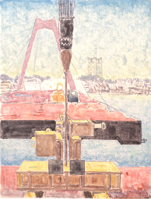 Joeki Simak: Monotype op papier, Rotterdam - Ingelijst kopen? Bied vanaf 35!