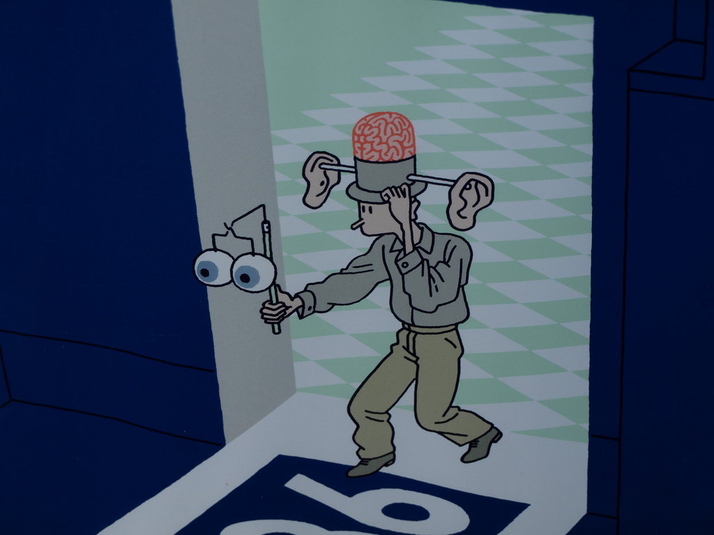 Joost Swarte – Festival-affiche – Mallemunt 86 – gesigneerd – Ingelijst – 60x80 cm verkocht voor € 50!