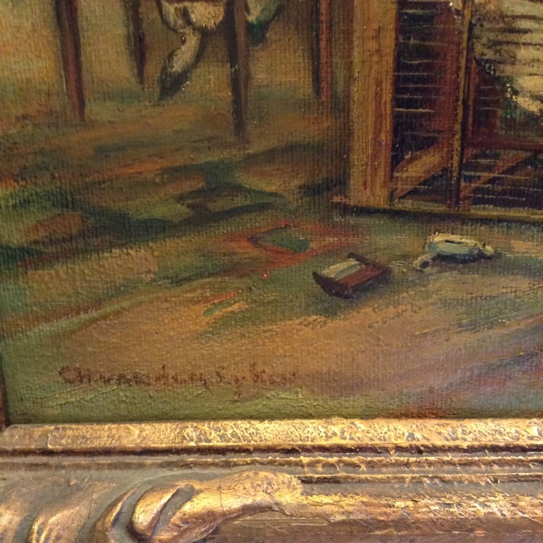Schilderij met katten tafereel door Charles van den Eycken. kopen? Bied vanaf 10000!