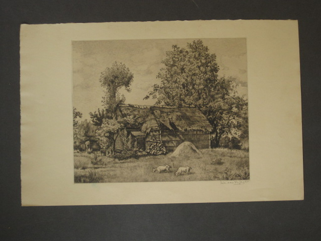 Karakteristieke ets "Geiten bij boerderij in de Achterhoek"van Nico vd Jagt 1888 kopen? Bied vanaf 1!