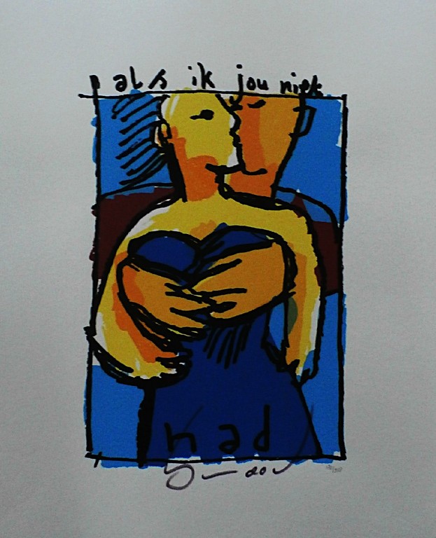 Herman Brood - zeefdruk: Als ik jou niet had - leuk valentijnscadeau!!! verkocht voor € 225!