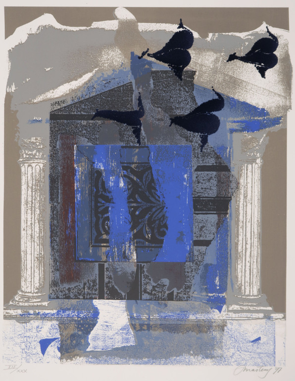 Jan Martens: Zeefdruk en Collage (velours), Z.T. verkocht voor € 35!