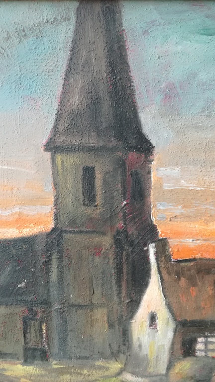 Onbekend kunstenaar (eind 19de eeuw), Olieverf op doek, Dorpzicht kopen? Bied vanaf 25!