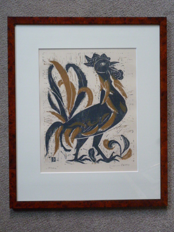 Jeanne Oosting- Kleurenlinosnede - Haan kopen? Bied vanaf 50!