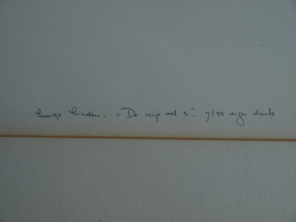 Leentje Linders : Ets en aquatint , De vrije val 3 – ingelijst - ca 1977 kopen? Bied vanaf 25!