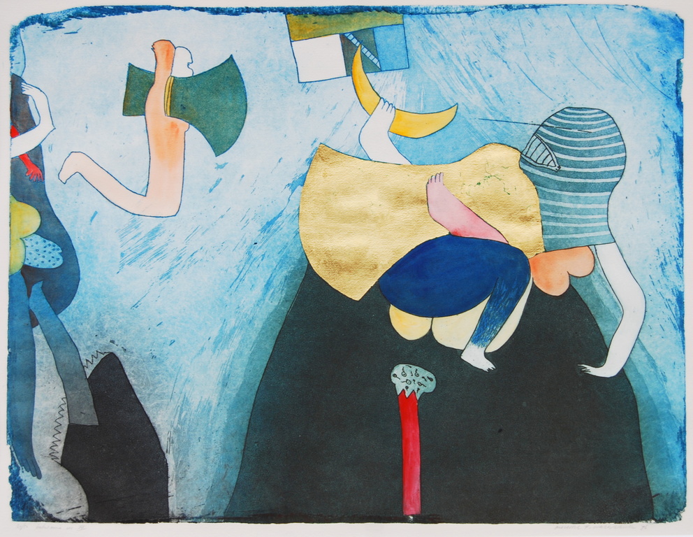 Michel van Overbeeke 'between us'ets 20/50 met bladgoud opgelegd verkocht voor € 125!