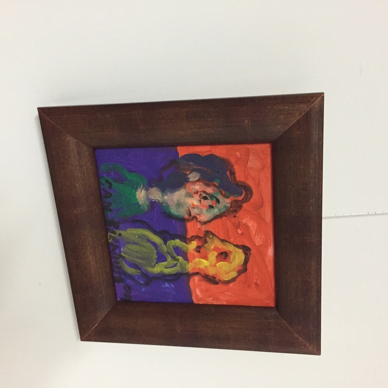 Jan Sierhuis op doek  Titel: Het Gesprek kopen? Bied vanaf 99!