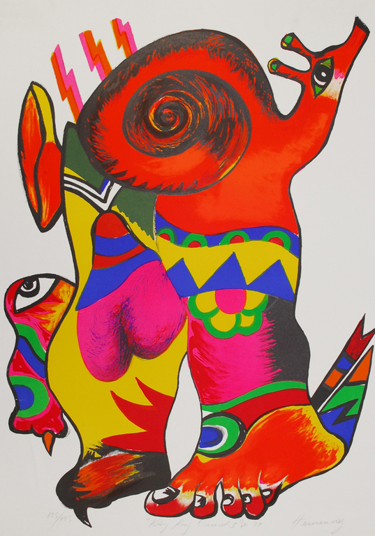 Mariano Hernandez -King Kong caracole- Kleurrijke litho uit 1979. Handgesigneerd kopen? Bied vanaf 59!