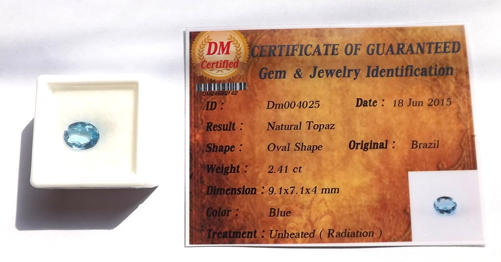 AcheterGecertificeerde London Blue Topaz - 2.41 kt.? Enchérissez de 1!