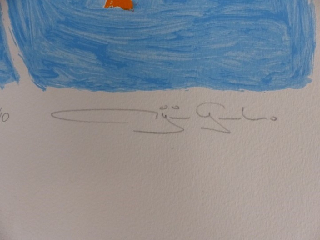 Gerard Bijnens - Blauw zeefdruk hand-gesigneerd kopen? Bied vanaf 1!