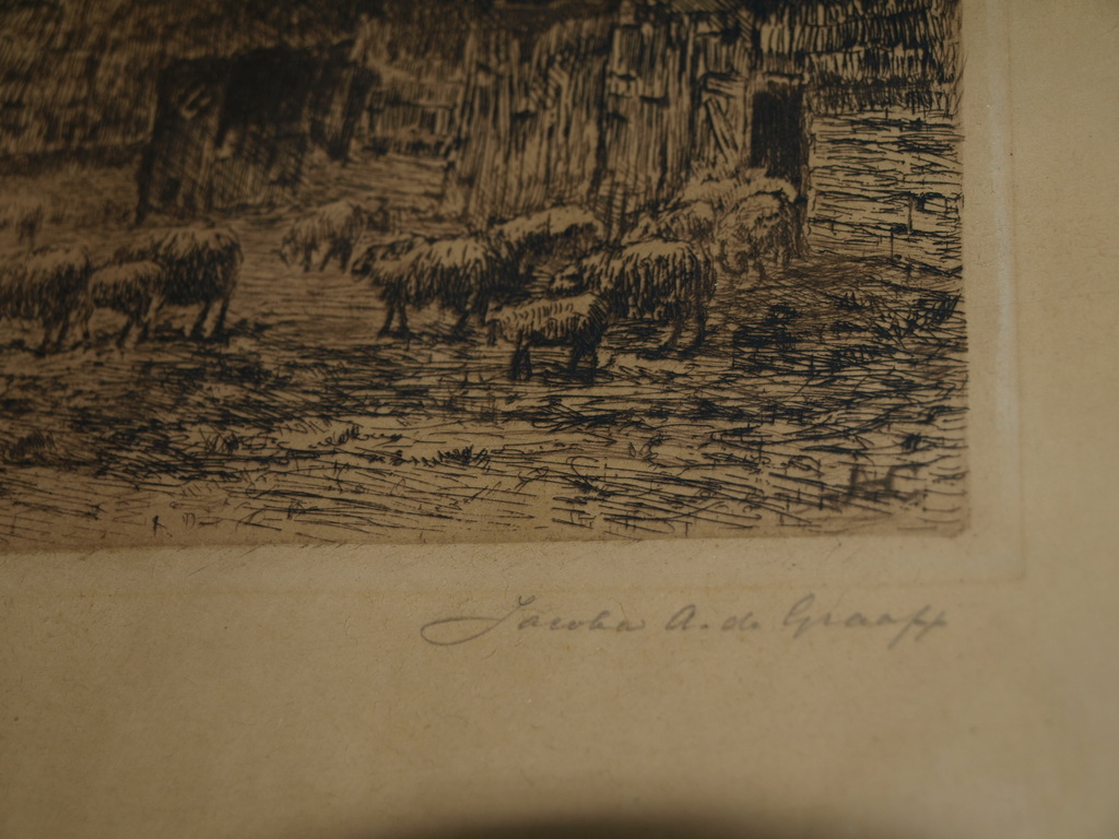 Jacoba de Graaff (1857-1940) : Ets – Boerenerf – Gesigneerd & ingelijst  kopen? Bied vanaf 1!