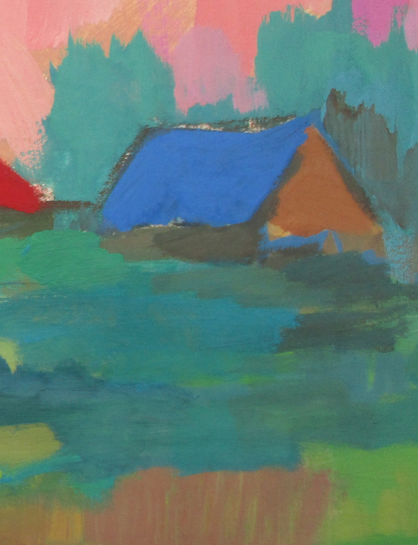 Henri Titselaar: Acrylaat op papier: Landschap kopen? Bied vanaf 75!