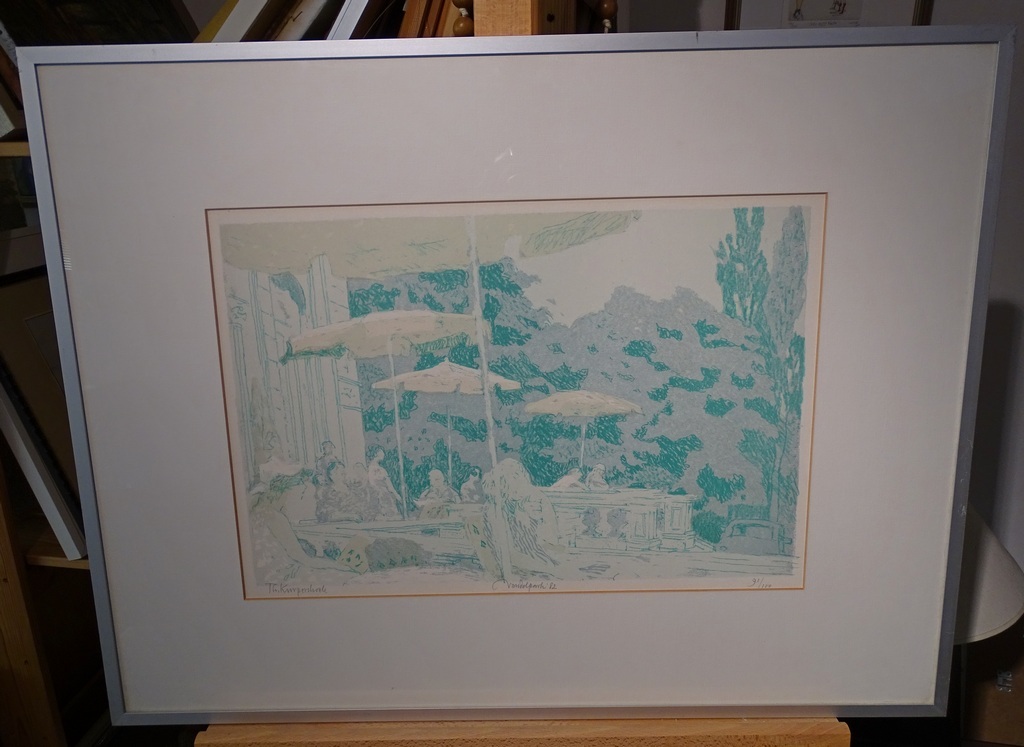 Theo Kurpershoek (1914-1998)  --  Zeefdruk  --  Vondelpark 1982 verkocht voor € 65!