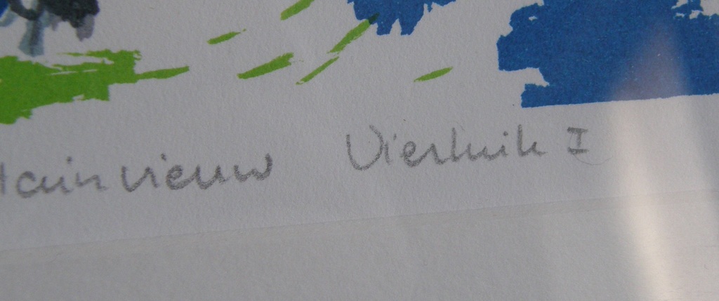 Loes Huis in 't Veld: ingelijste zeefdruk, potloodgesigneerd kopen? Bied vanaf 35!