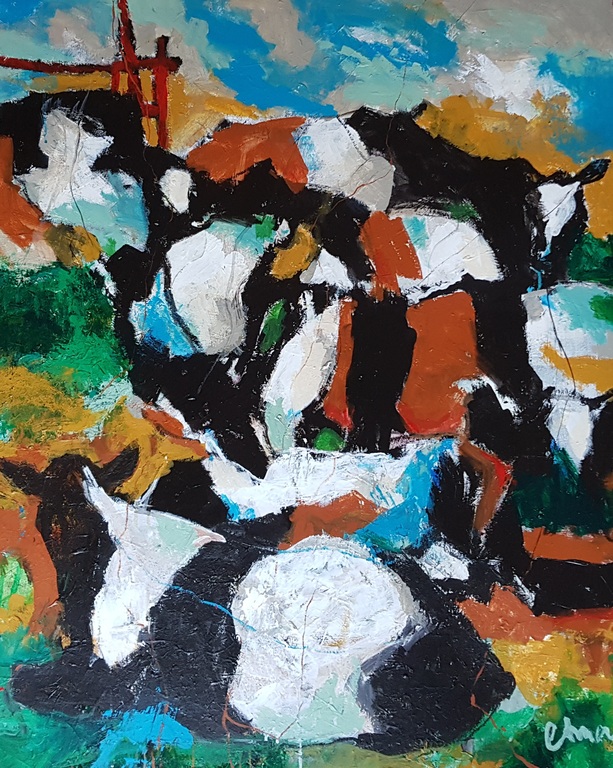Ton Etman (1987-1995) - acryl op doek, gesigneerd verkocht voor € 650!