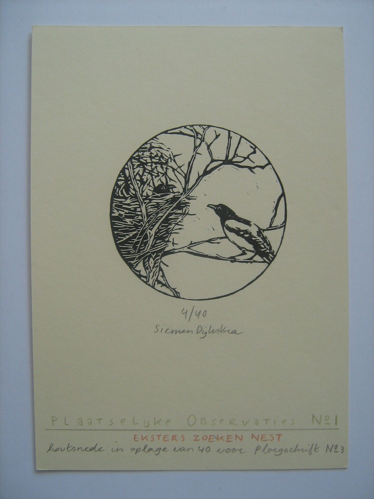 SIEMEN DIJKSTRA Eksters zoeken Nest - Ploegschrift No.3 Plaatselijke obs. I 4/40 verkocht voor € 40!