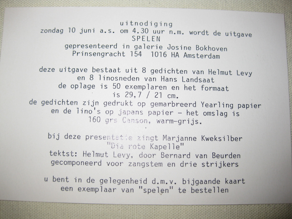Linoleumsnede Hans Landsaat - gedateerd 1990 - gesigneerd en in oplage kopen? Bied vanaf 15!