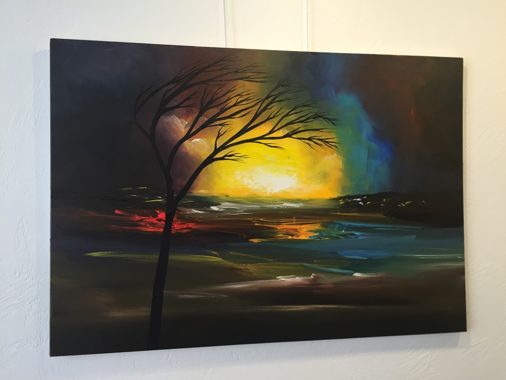 Gena Genadyj acryl op doek   De ZON kopen? Bied vanaf 100!