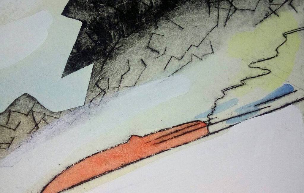 Holly Witteveen: ingekleurde ets - Dynamisch met dekwit kopen? Bied vanaf 1!