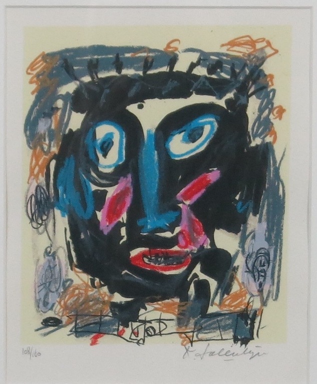 KEES SALENTIJN   Litho  COBRA GEZICHT  INGELIJST  Handgesigneerd kopen? Bied vanaf 45!