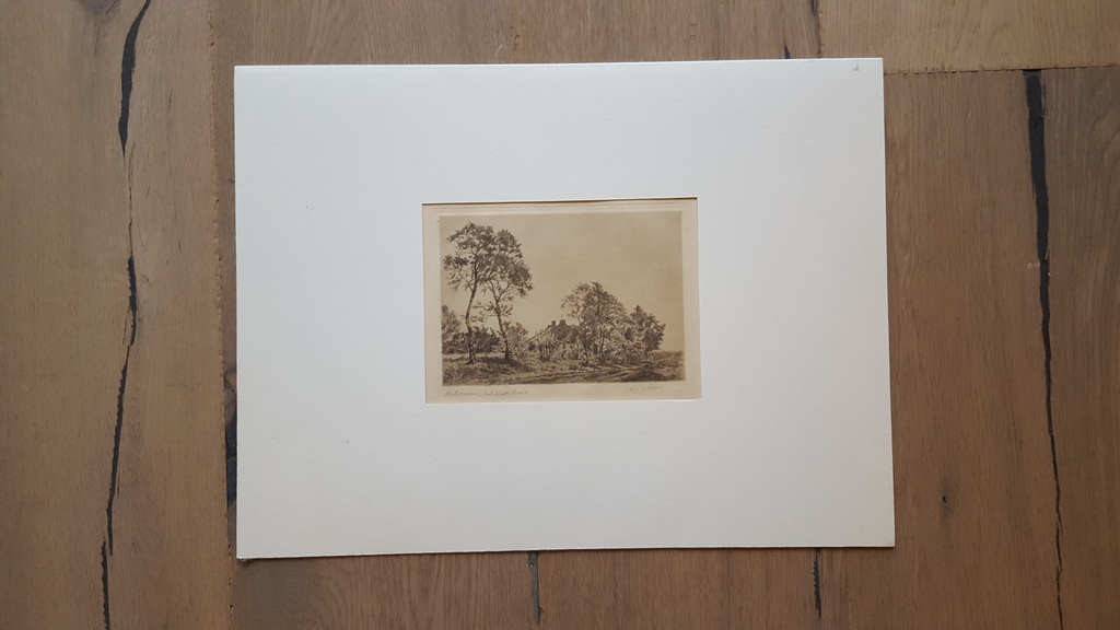 L.K.C. Prins (1887-1957) - ets, Het witte paard Hilversum, handgesigneerd kopen? Bied vanaf 25!