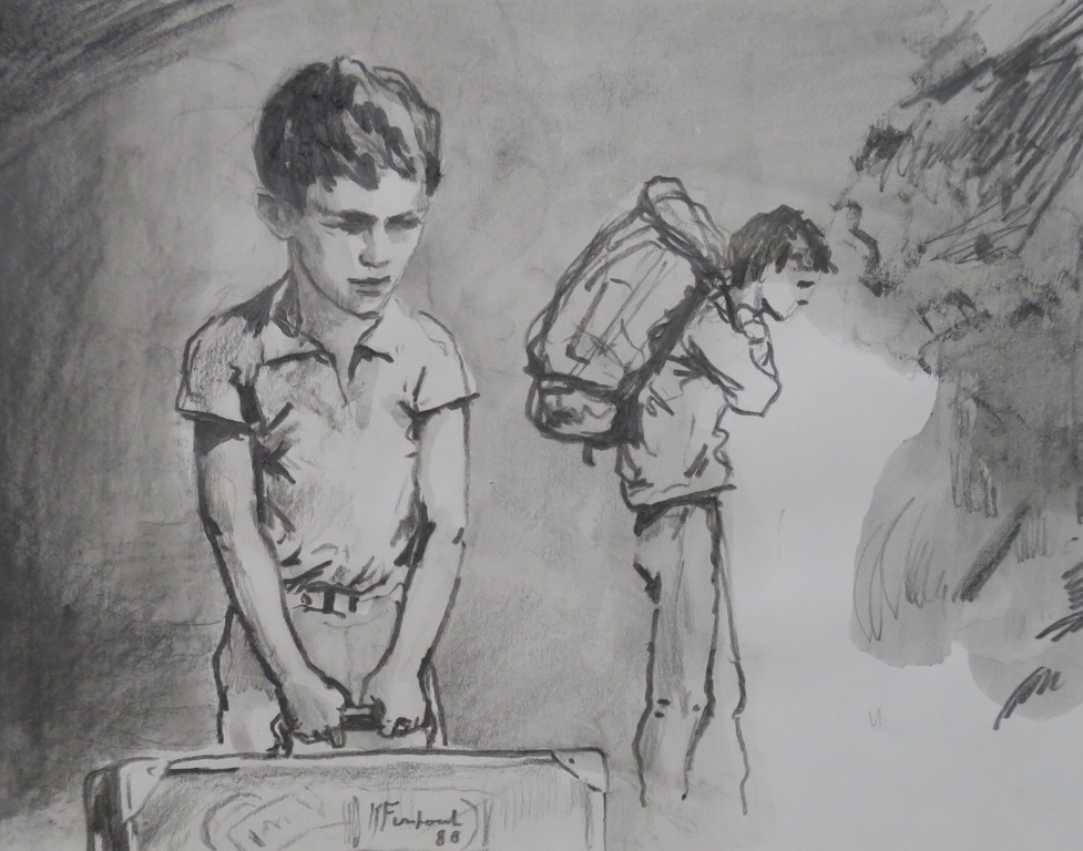 Klaas Fernhout: Lot met 3 tekeningen/aquarellen, Rijtuig kopen? Bied vanaf 1!