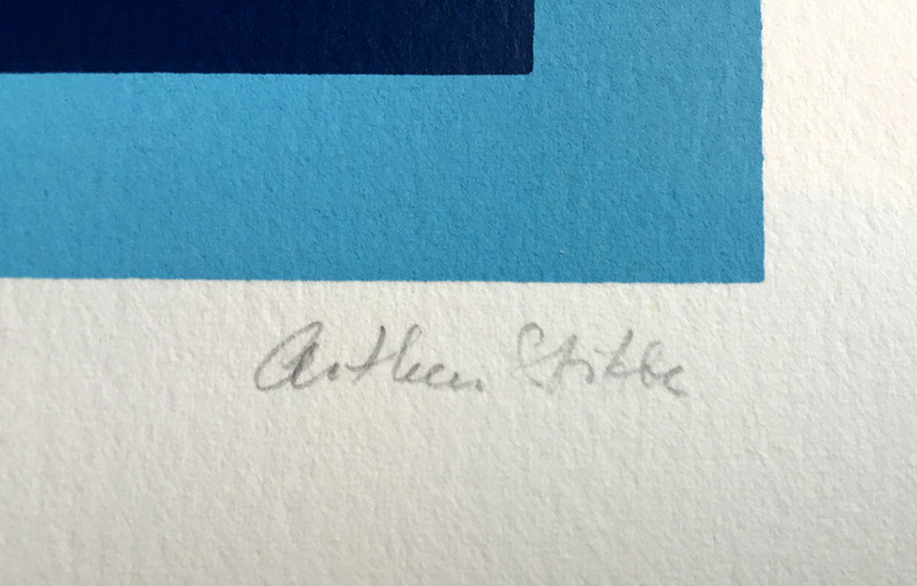 ARTHUR STIBBE   ABSTRACT BLAUW  Handgesigneerde Zeefdruk EA kopen? Bied vanaf 25!