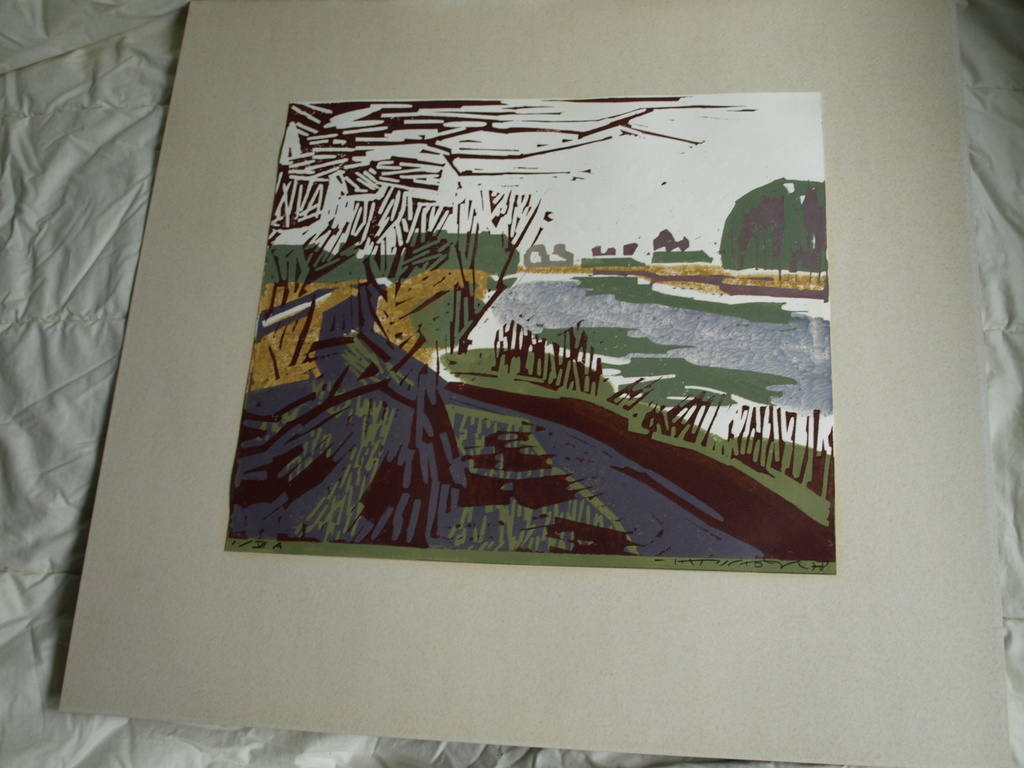 Hein Stork : Linosnede - Aan de Waver – Gesigneerd – 1978 – nr 1 van 6      kopen? Bied vanaf 75!