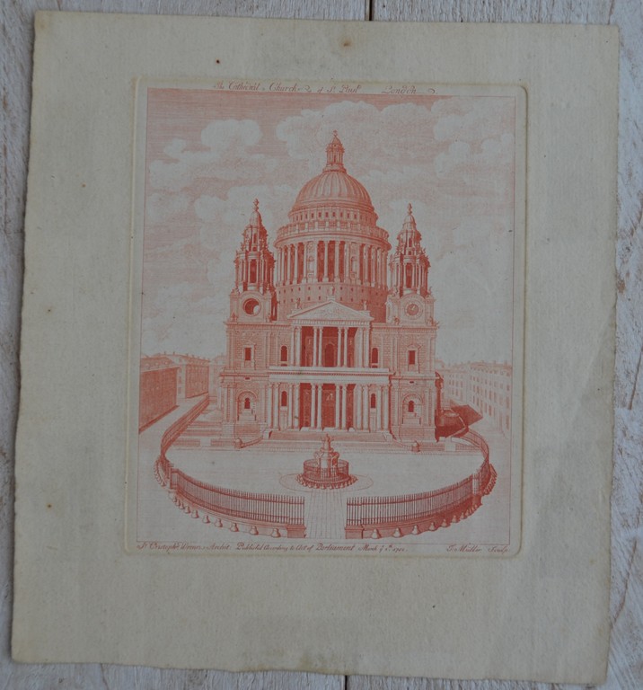 J. Muller sculp - Ets - The Cathedral Church of St. Paul, London  kopen? Bied vanaf 1!