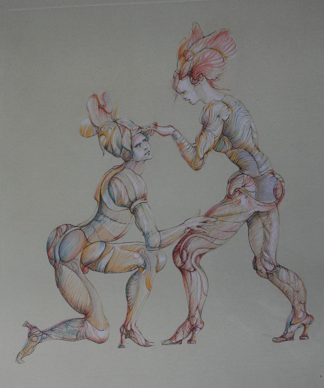 Leonor Fini, Kleurenets, dansers - gesigneerd - oplage 30 ex. kopen? Bied vanaf 80!