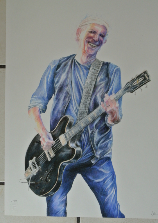 Maria Vervoorst -Keith Richards- Glicee op katoenpapier. Gesigneerd. 2015. 25/30 kopen? Bied vanaf 49!