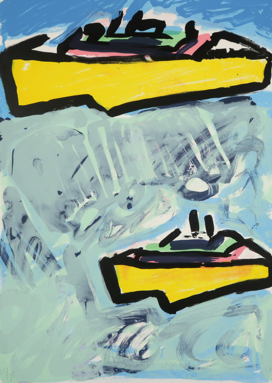 Cees Dolk: Litho, Twee boten  kopen? Bied vanaf 1!