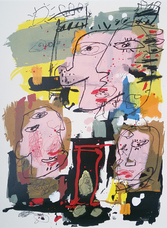 Kees Salentijn - Gezichten, litho (groot) verkocht voor € 50!