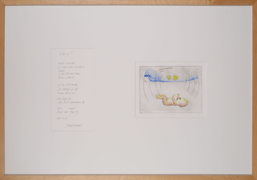 Rinke Nijburg: Ets + Remco Campert: Gedicht, Is het er? verkocht voor € 70!