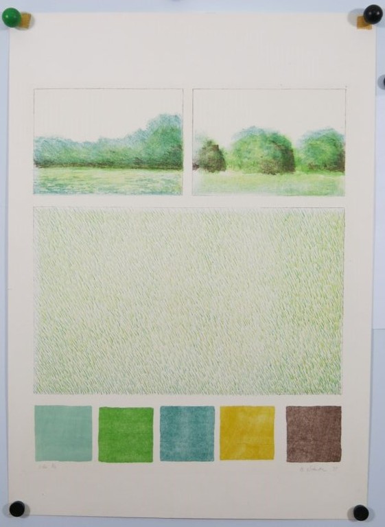 Marian Schutte: Kleurenlitho, Landschap kopen? Bied vanaf 1!