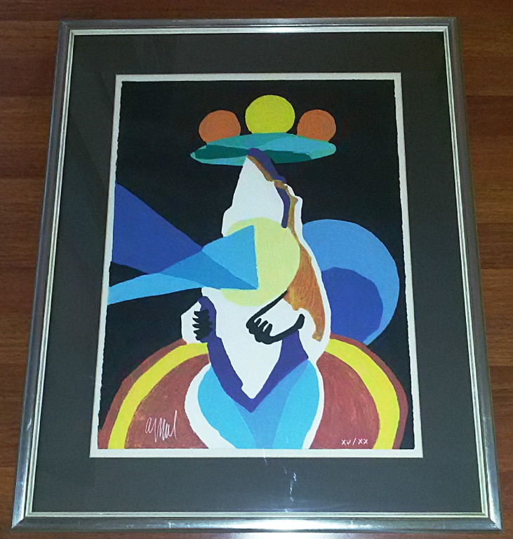 Karel Appel - Le Jongleur Prophétique, houtgravure (prachtig ingelijst, groot) kopen? Bied vanaf 1500!