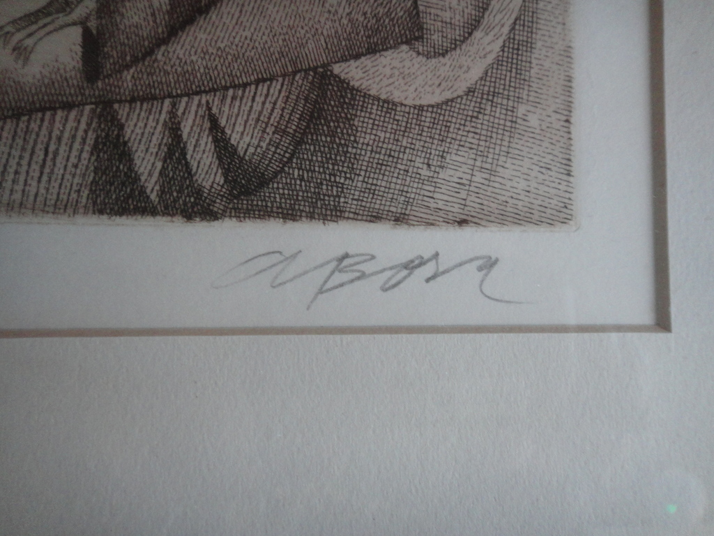 Adolf Born, ets, surrealistische voorstelling kopen? Bied vanaf 50!