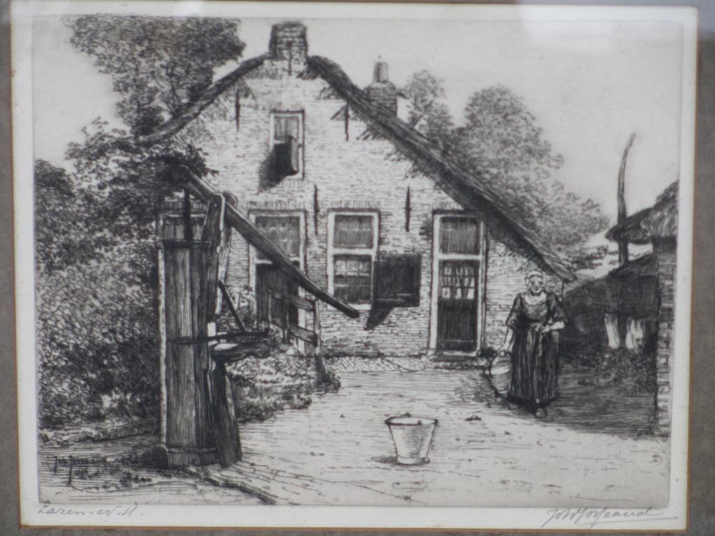 Johannes Josseaud, Boerenerf Laren, Ets 1916 verkocht voor € 50!