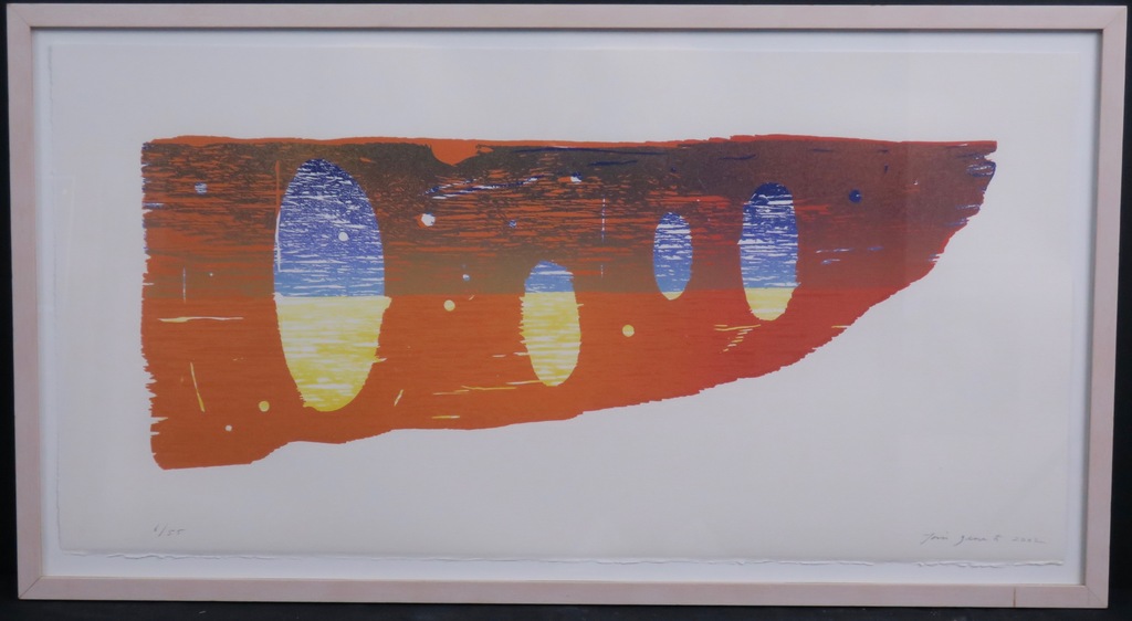 Joris Geurts: Houtsnede, Zonder titel (liggend) -Ingelijst kopen? Bied vanaf 35!