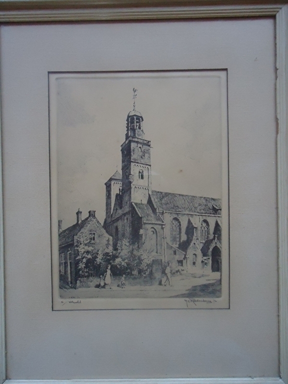 Lot van drie etsen H.E. Roodenburg (1895 - 1987) - Utrecht, Utrecht en Delft kopen? Bied vanaf 45!